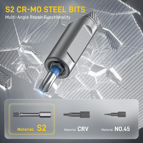 Anylot T-handle provides ergonomic grip for tight spaces and leverage.