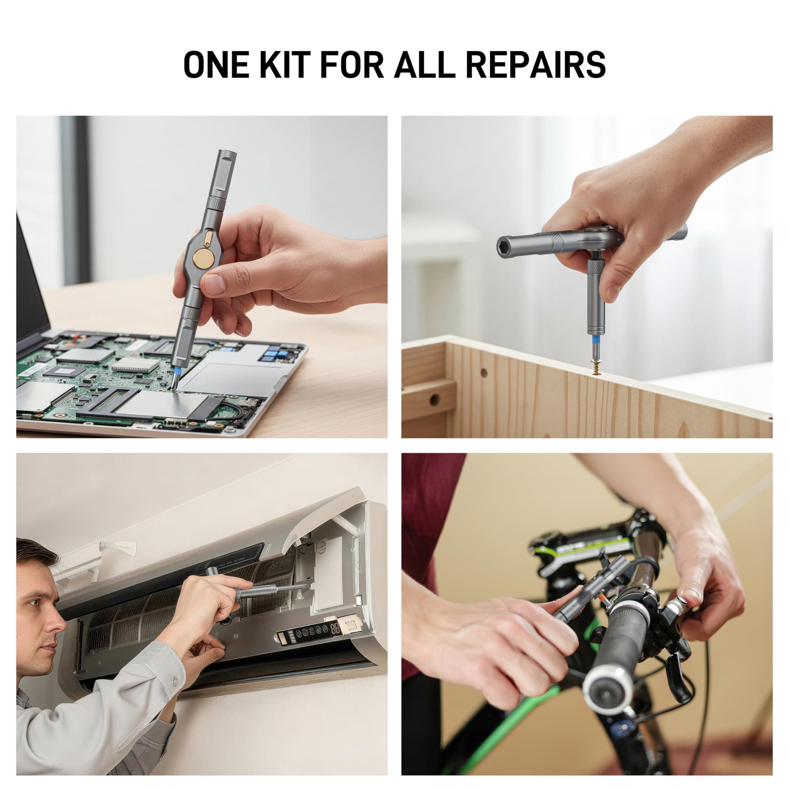 Anylot screwdriver set in action on electronics and small devices