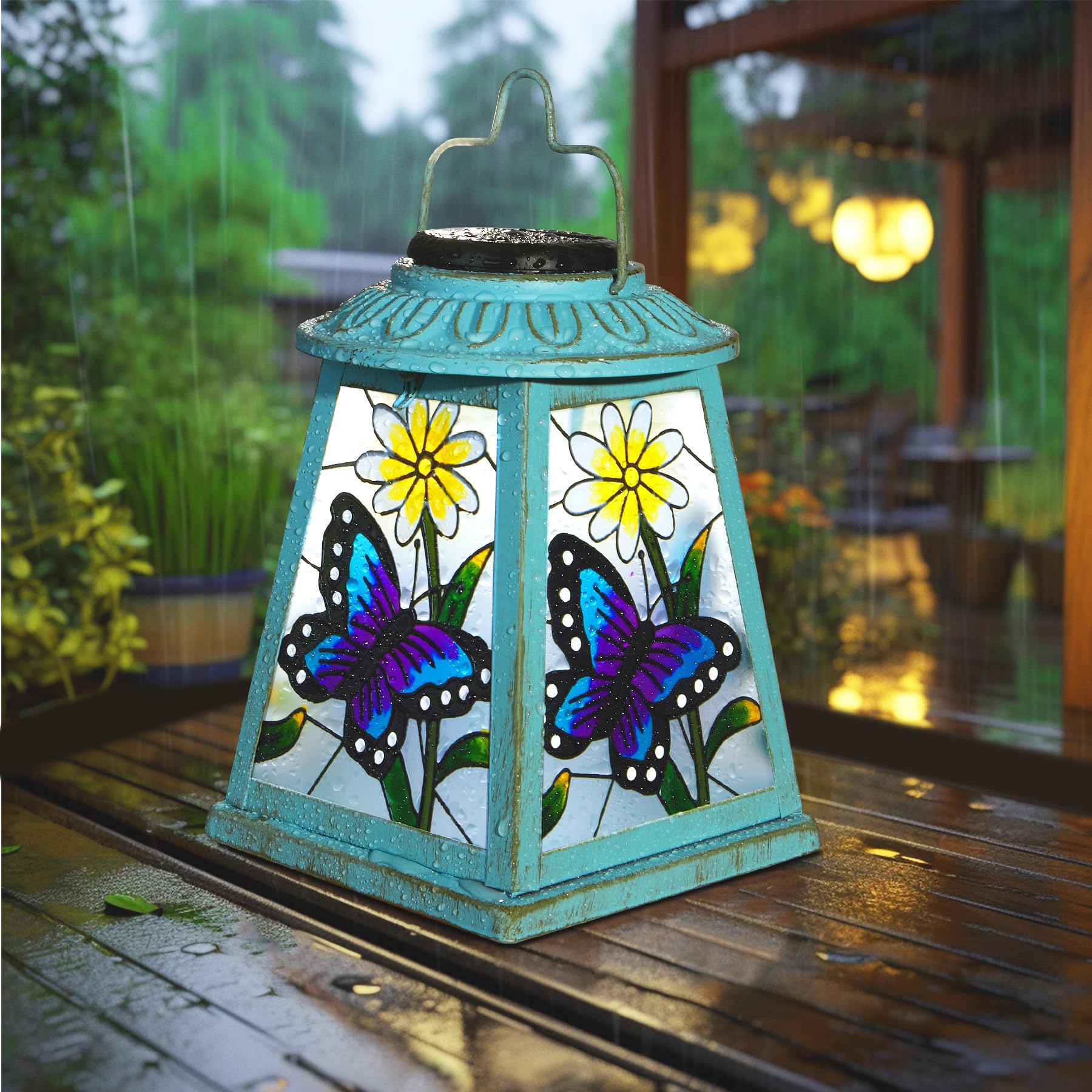 anyperfect butterfly garden lantern styled as a Christmas decorate for mom or grandma