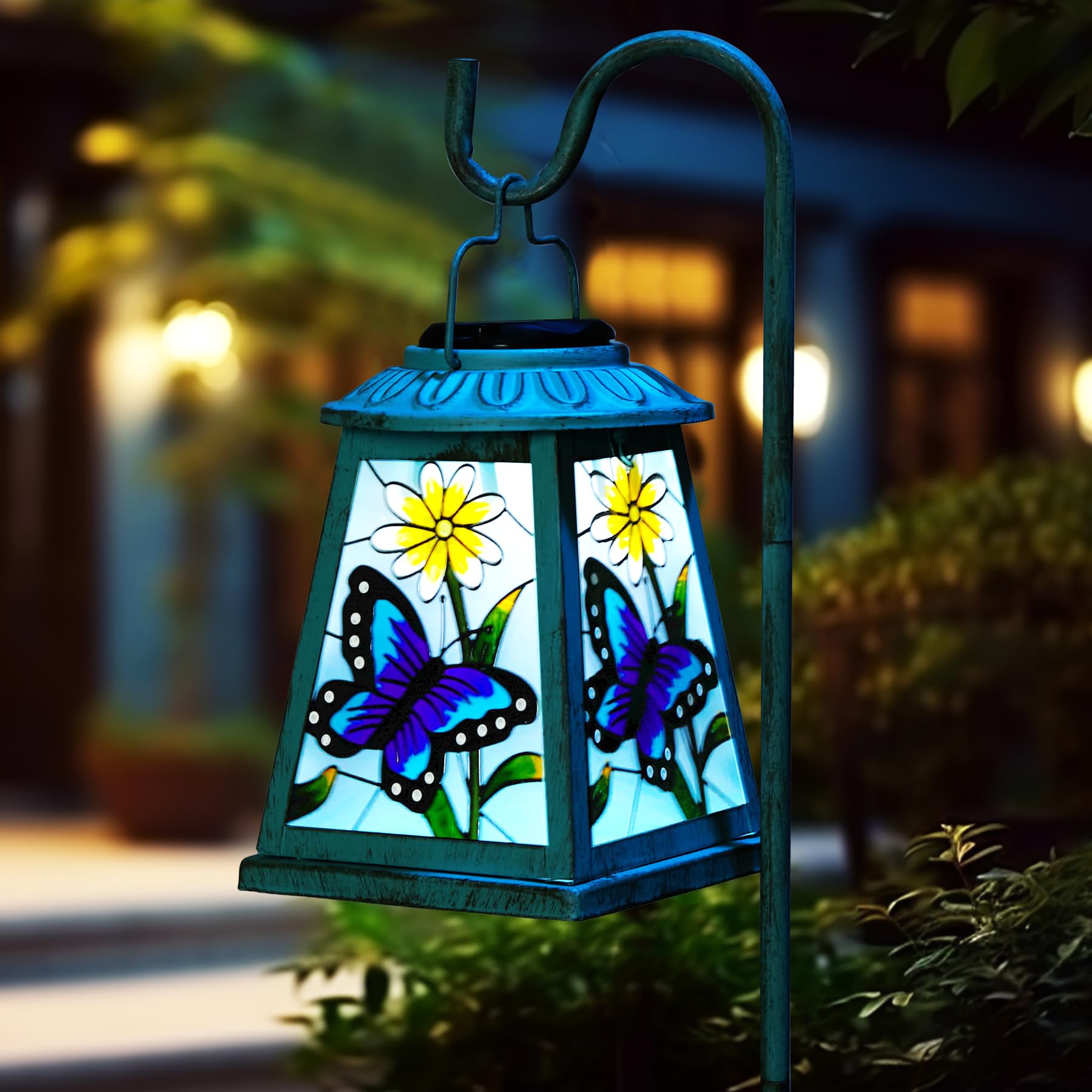 anyperfect outdoor butterfly lantern hanging to illuminate garden paths at dusk