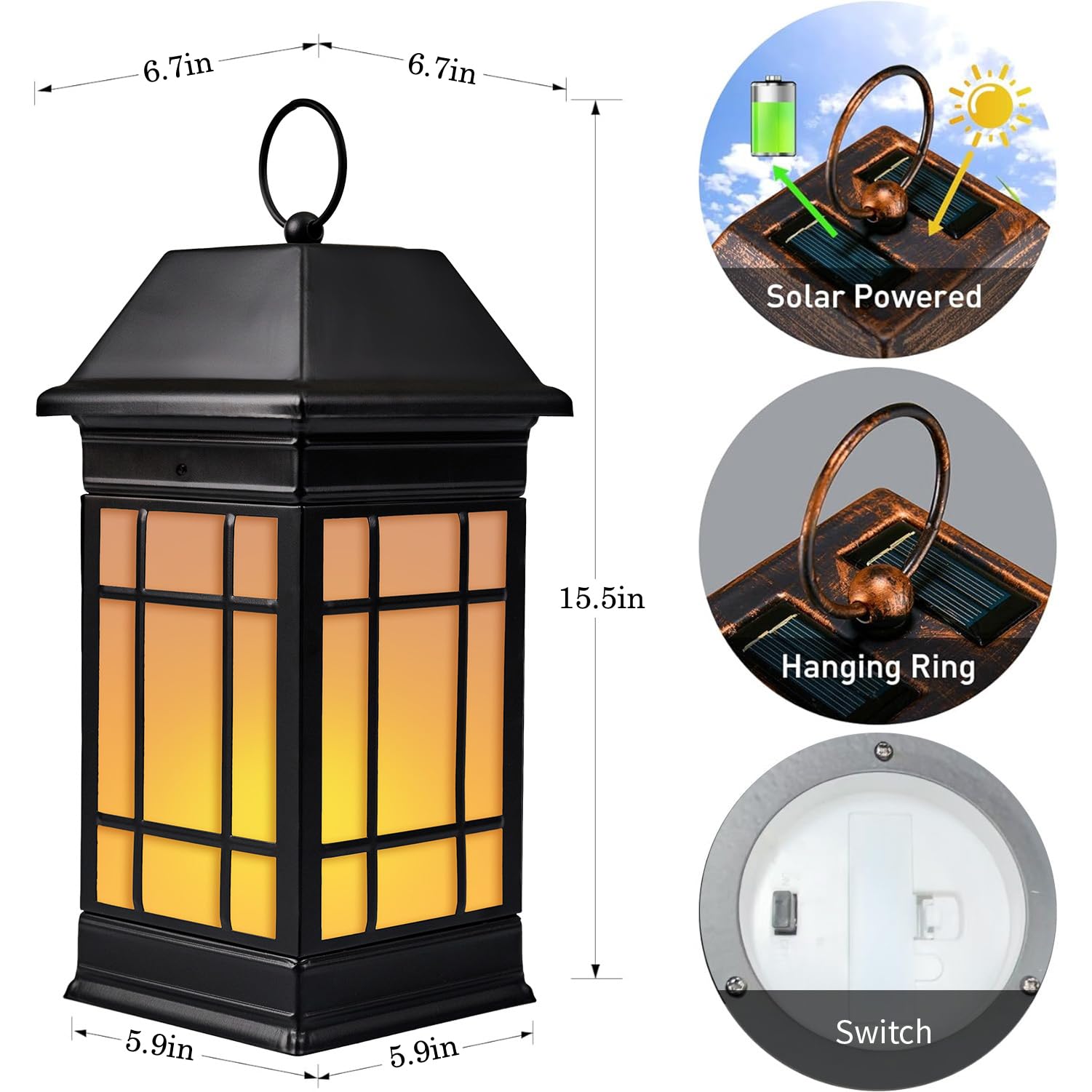 Anyperfect solar lantern with overcharge protection and waterproof design.