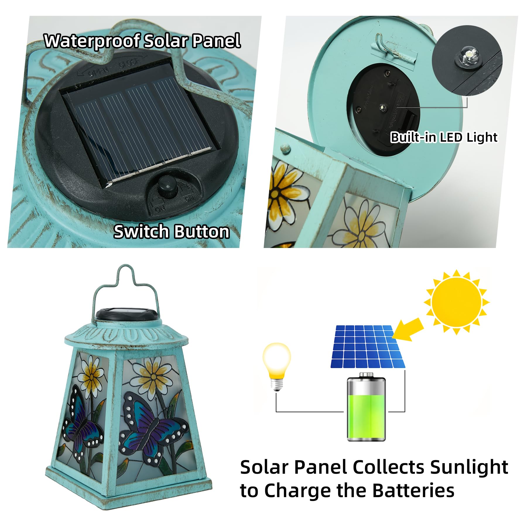 anyperfect rustproof metal butterfly lantern withstands winter weather outdoors