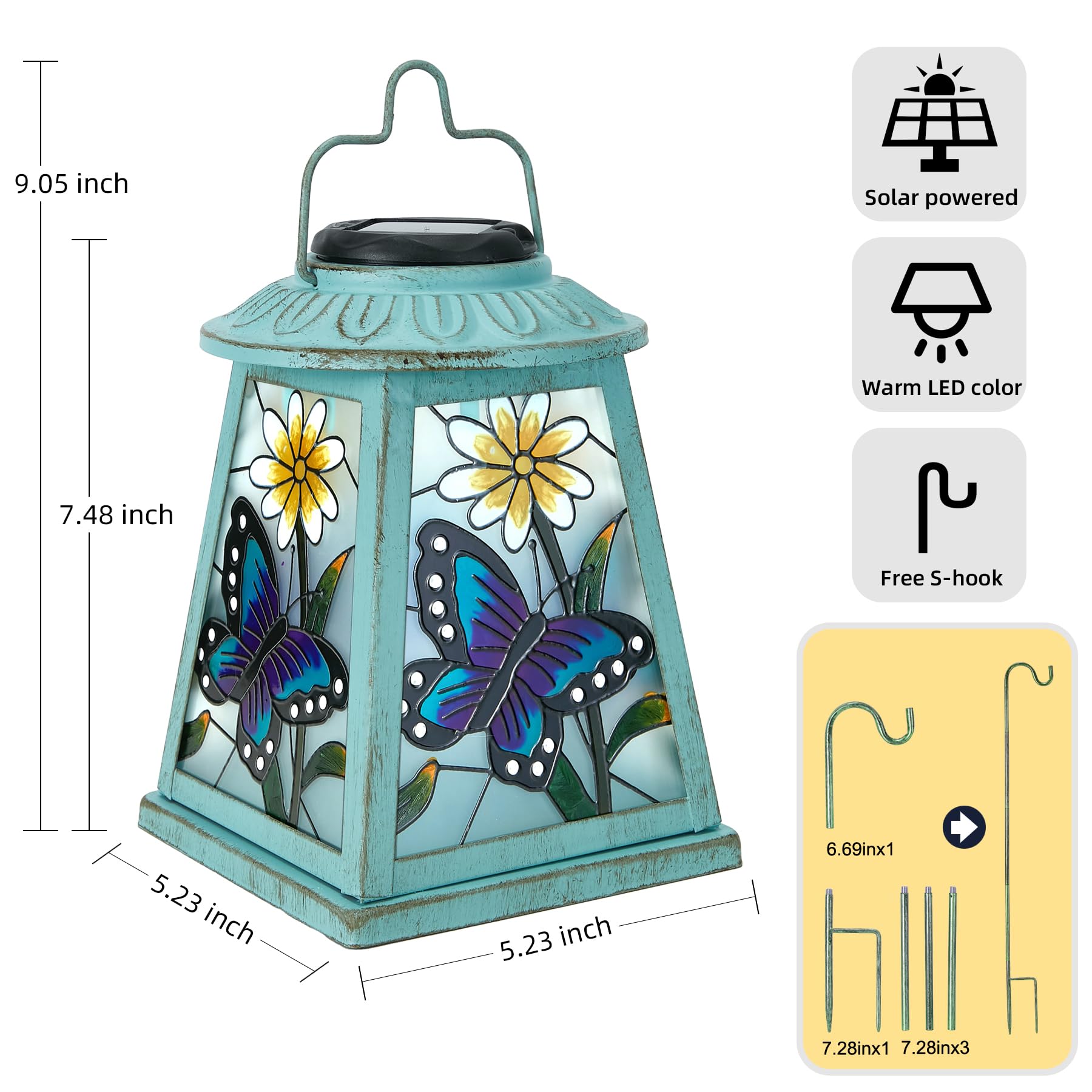anyperfect solar led garden lantern IP44 weatherproof for year-round use