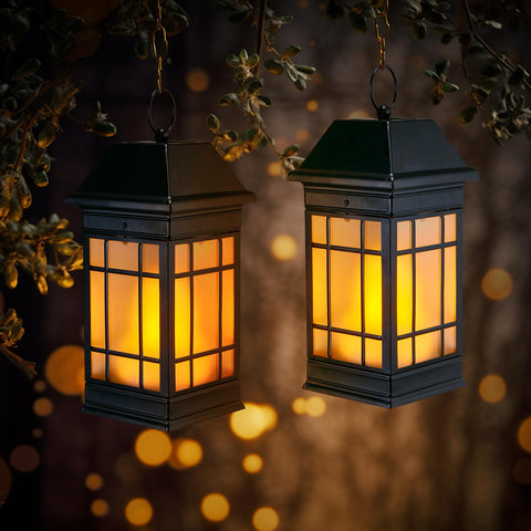 Anyperfect lantern features sturdy metal frame and tempered glass for outdoor durability.