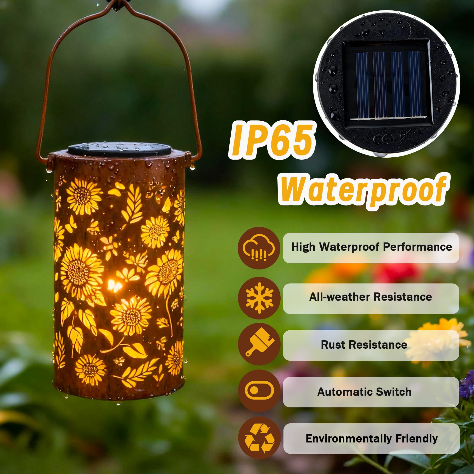 ANYTALK solar lantern with automatic night switch for long glow