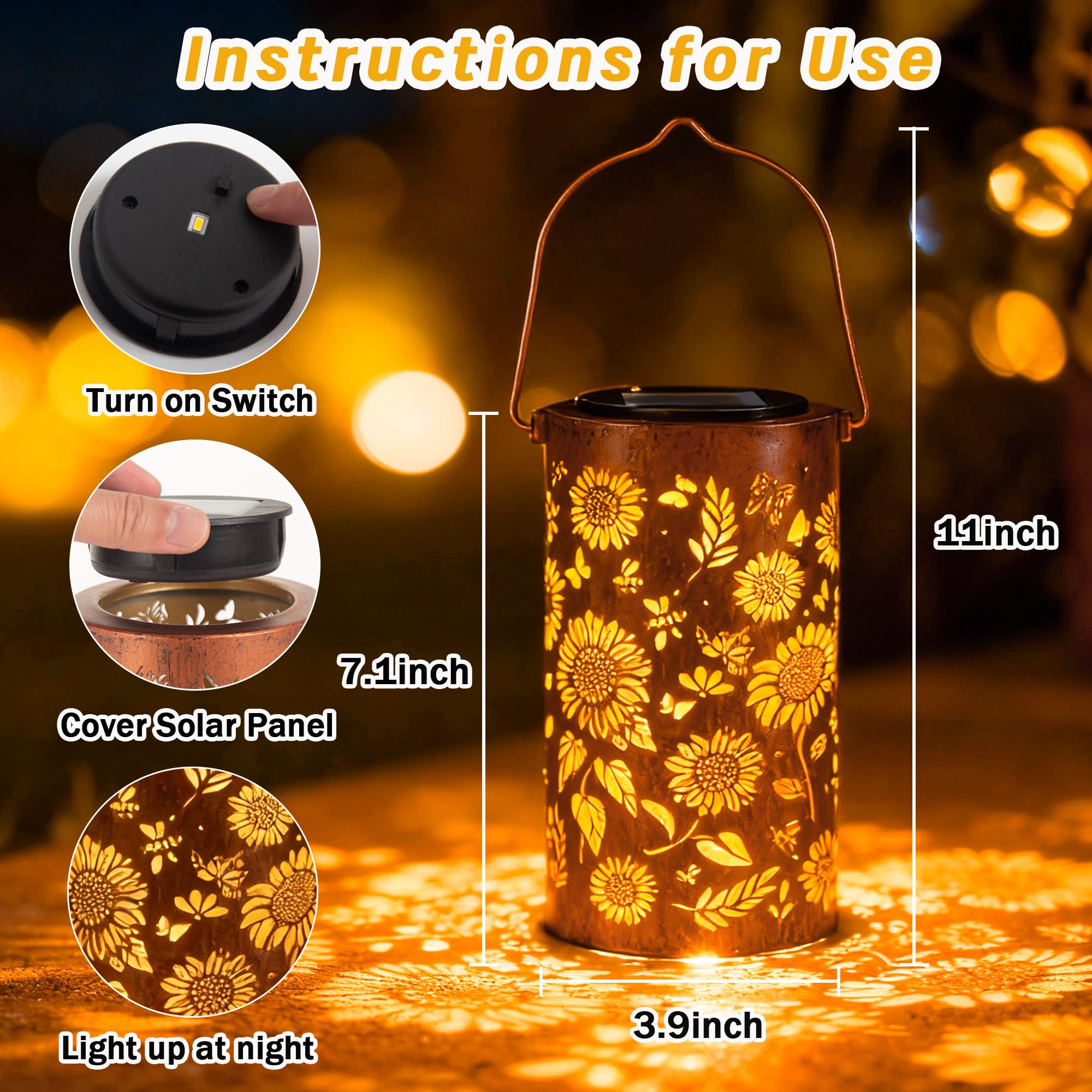 ANYTALK lantern hanging from porch or standing on table