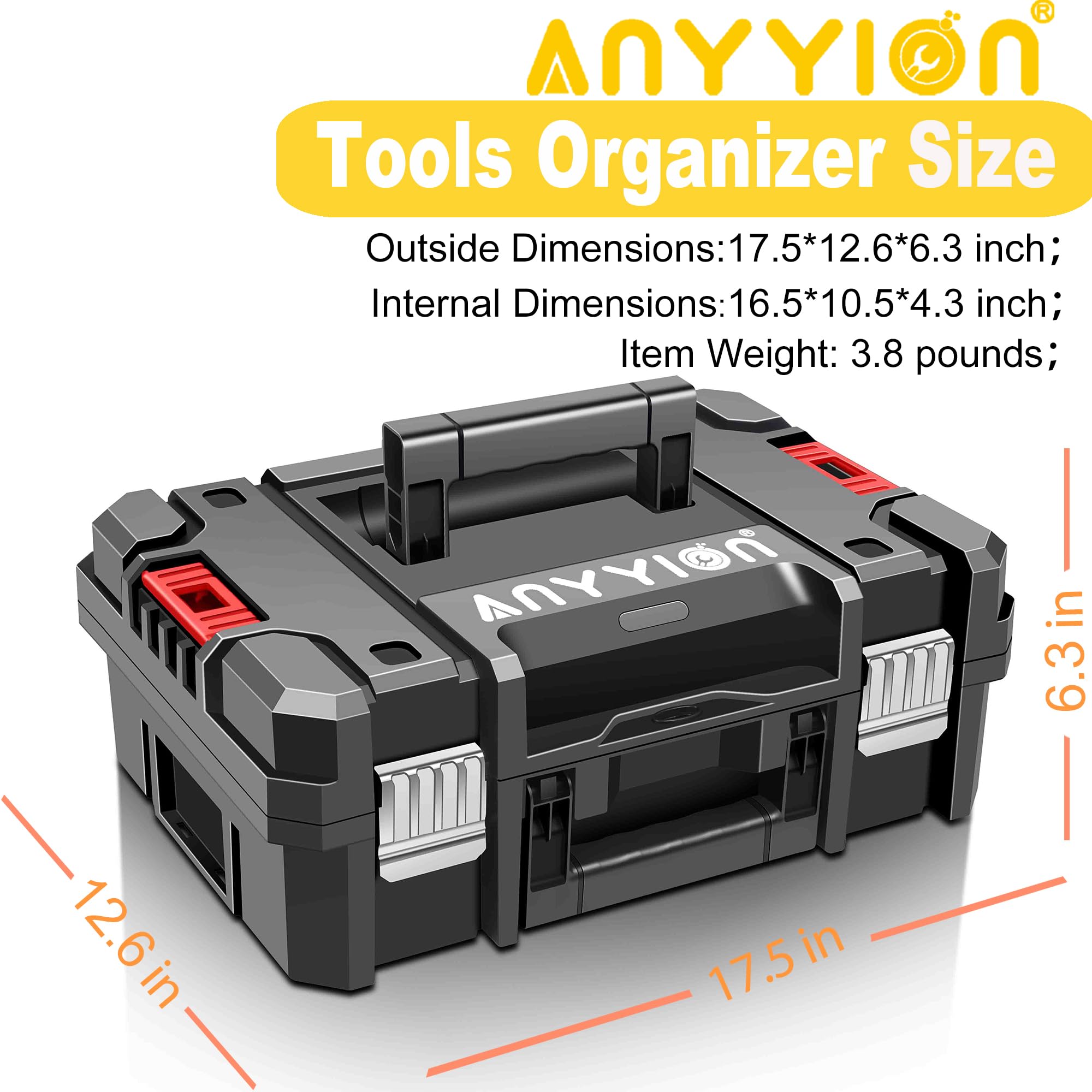 Anyyion 17In tool box exterior dimensions for space planning