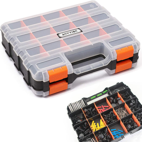 Anyyion small parts organizer with double-side design for quick access.