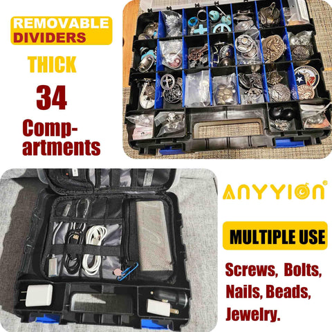Anyyion small parts organizer durable construction supports long-term storage.