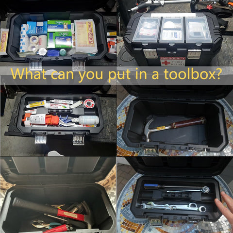 Anyyion toolbox exterior dimensions show a compact, portable size for any workspace.