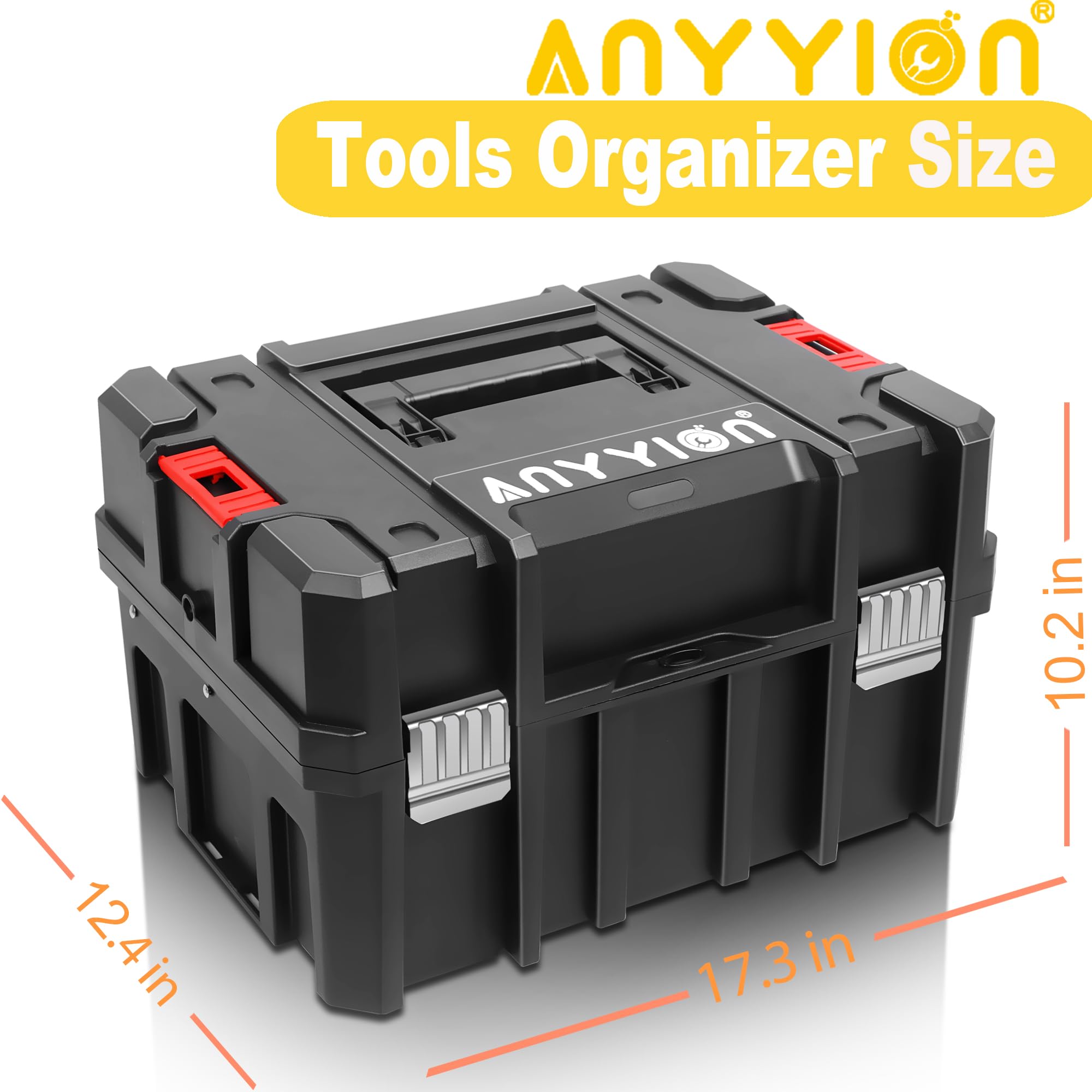 Anyyion tool box exterior dimensions shown for planning and transport