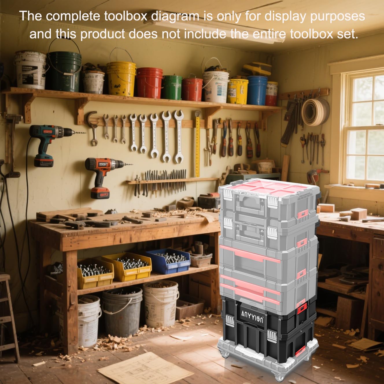 Anyyion tool box side card locks enabling future stacking