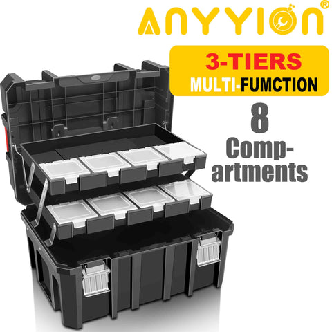 Anyyion tool box sturdy PP construction resilient to impact and cold
