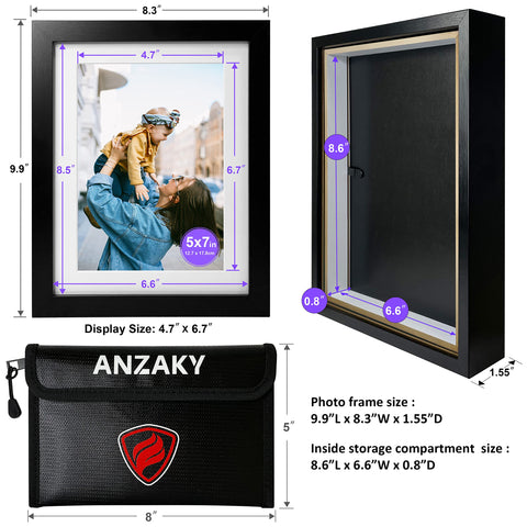 ANZAKY durable MDF frame with plexiglass cover blends with home decor.