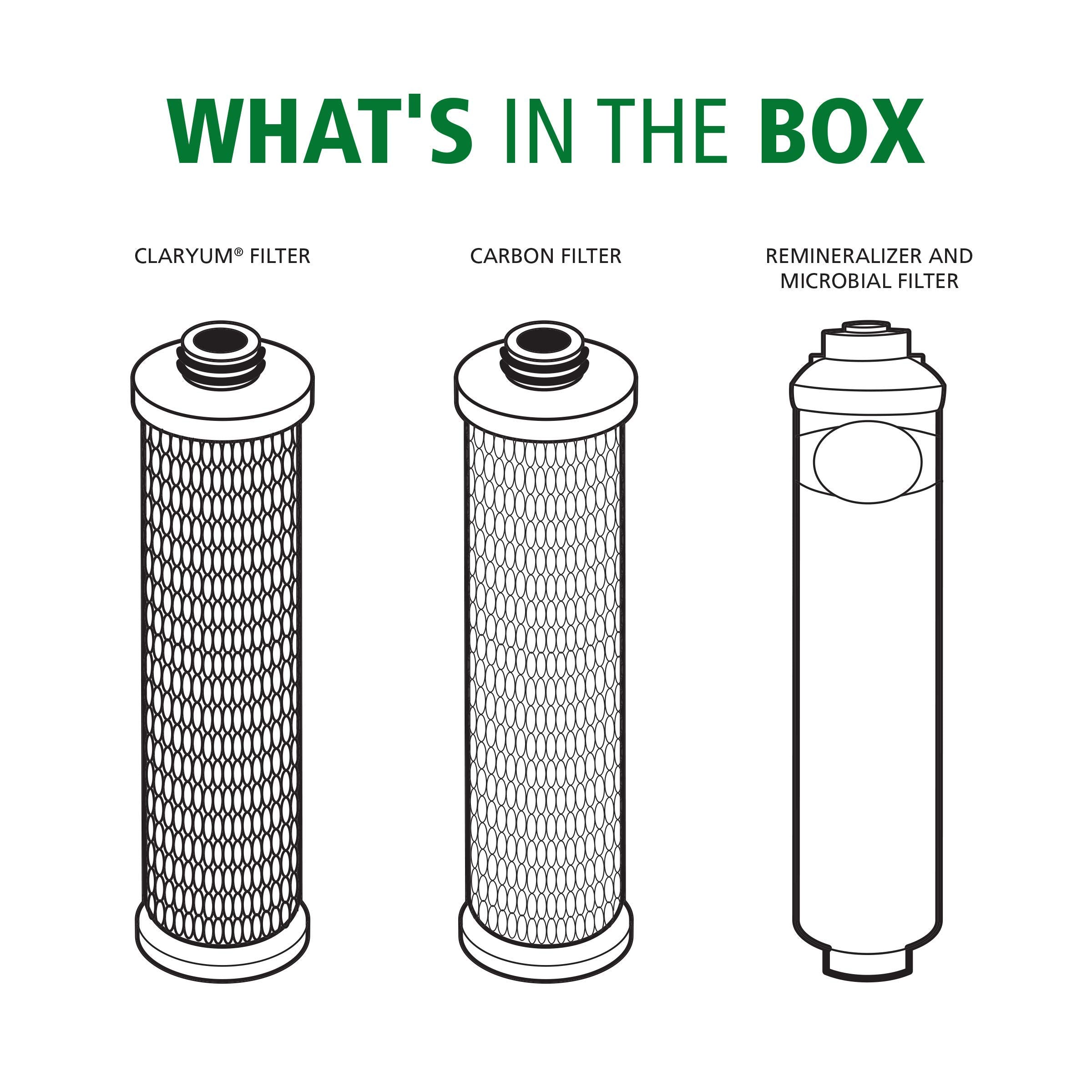 AO Smith carbon filter replacement for the RO-MB-4000 enhances water clarity and reduces tastes and smells.