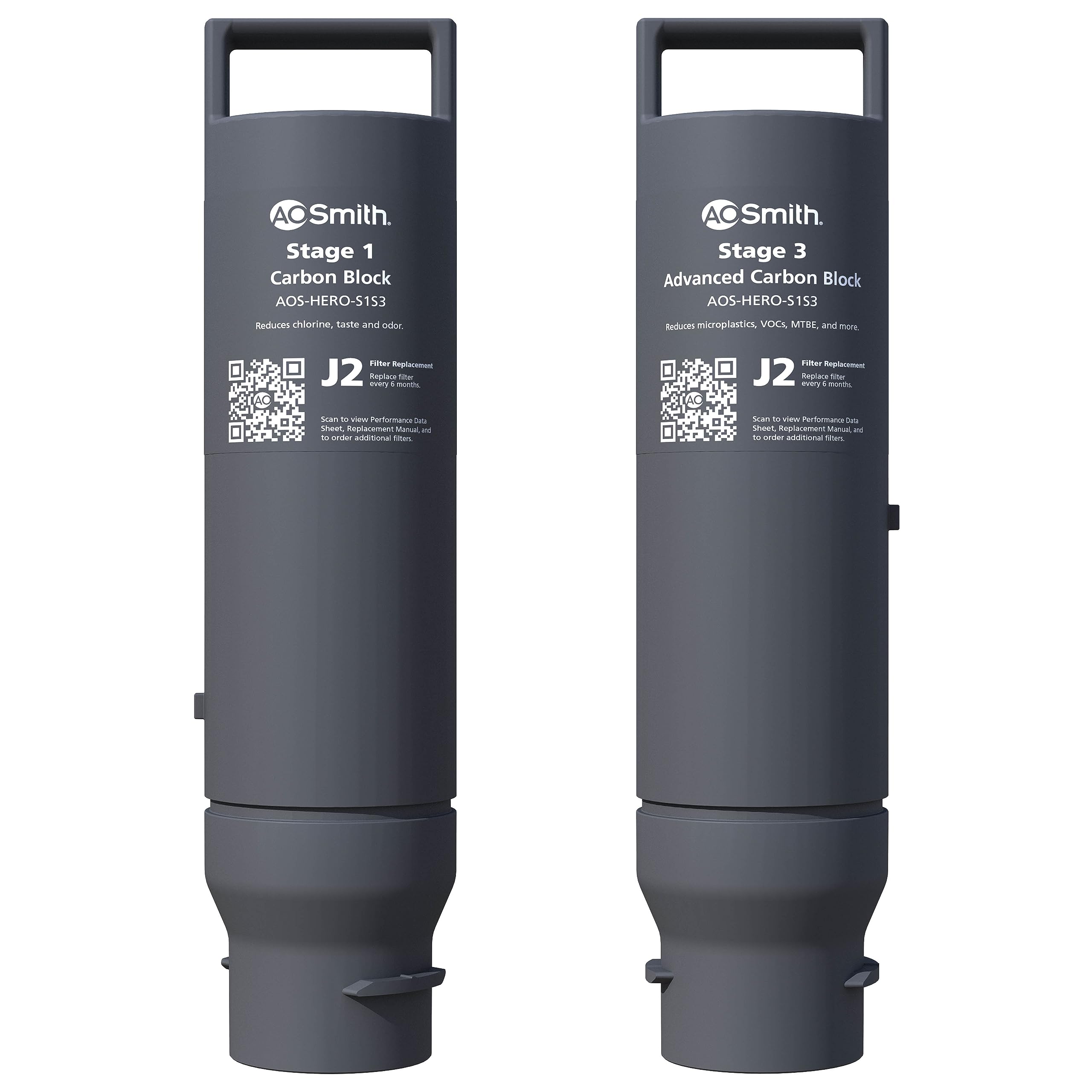 AO Smith carbon replacement filter for AOS-HERO S1S3 removes chlorine for cleaner drinking water.