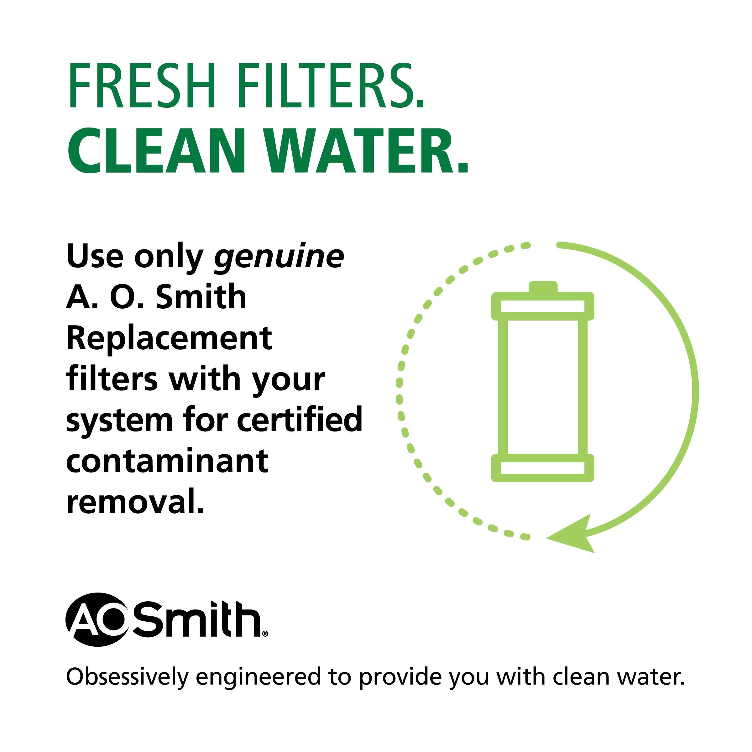 AO Smith Claryum filter certification label signals trusted performance and standards.