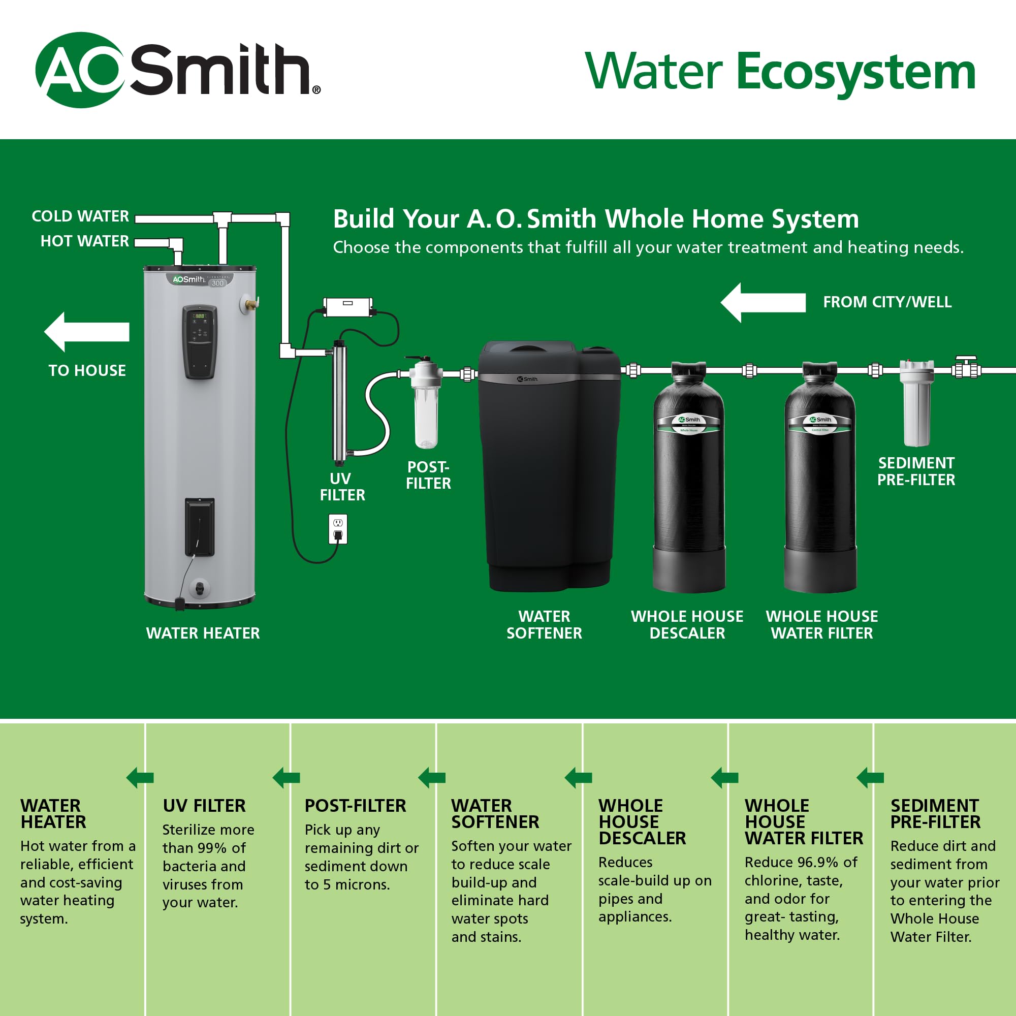 AO Smith descaler system detailed connection for compatibility
