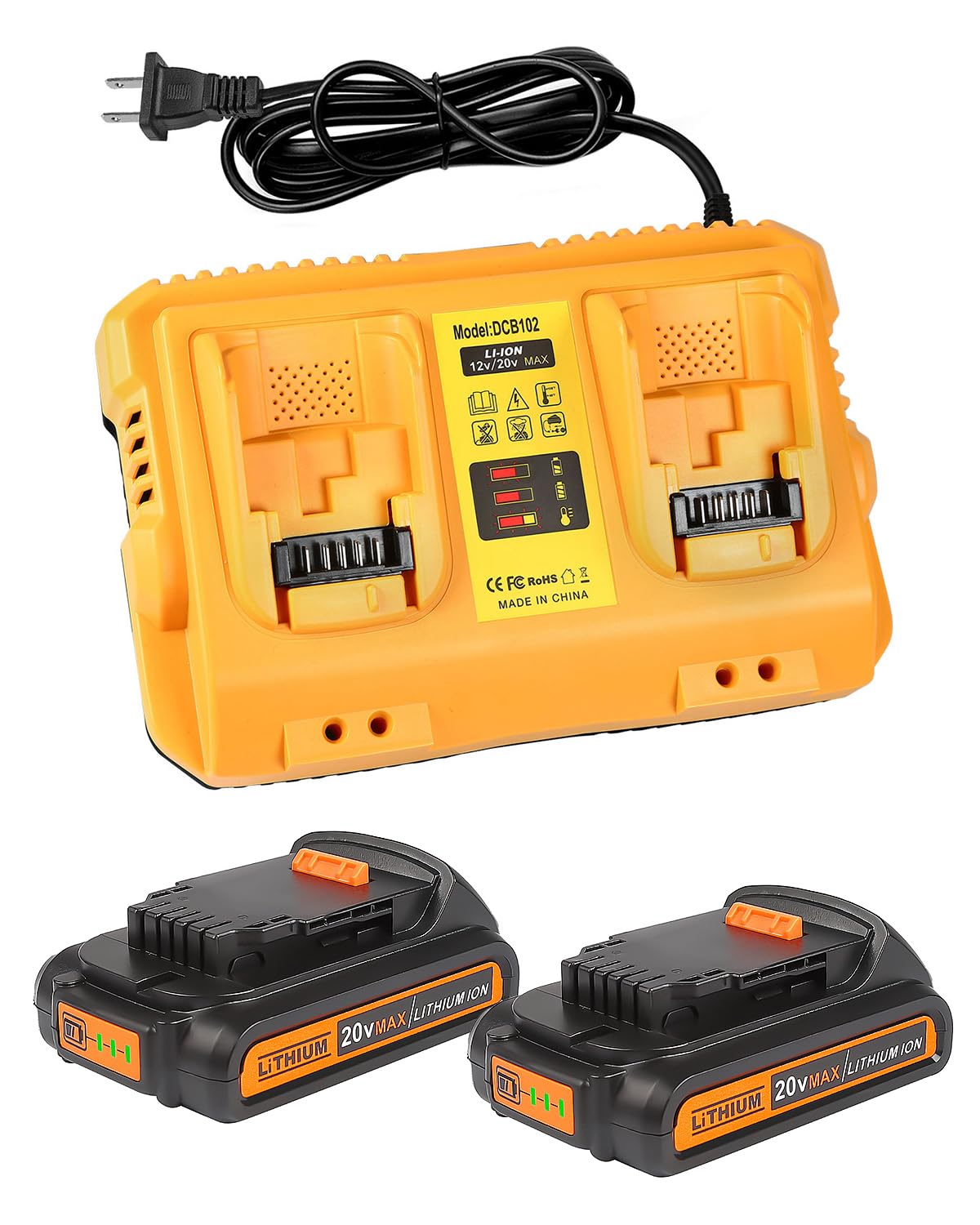 Aoasur 2-pack 3.0Ah batteries for Dewalt 20V ready for on-site power