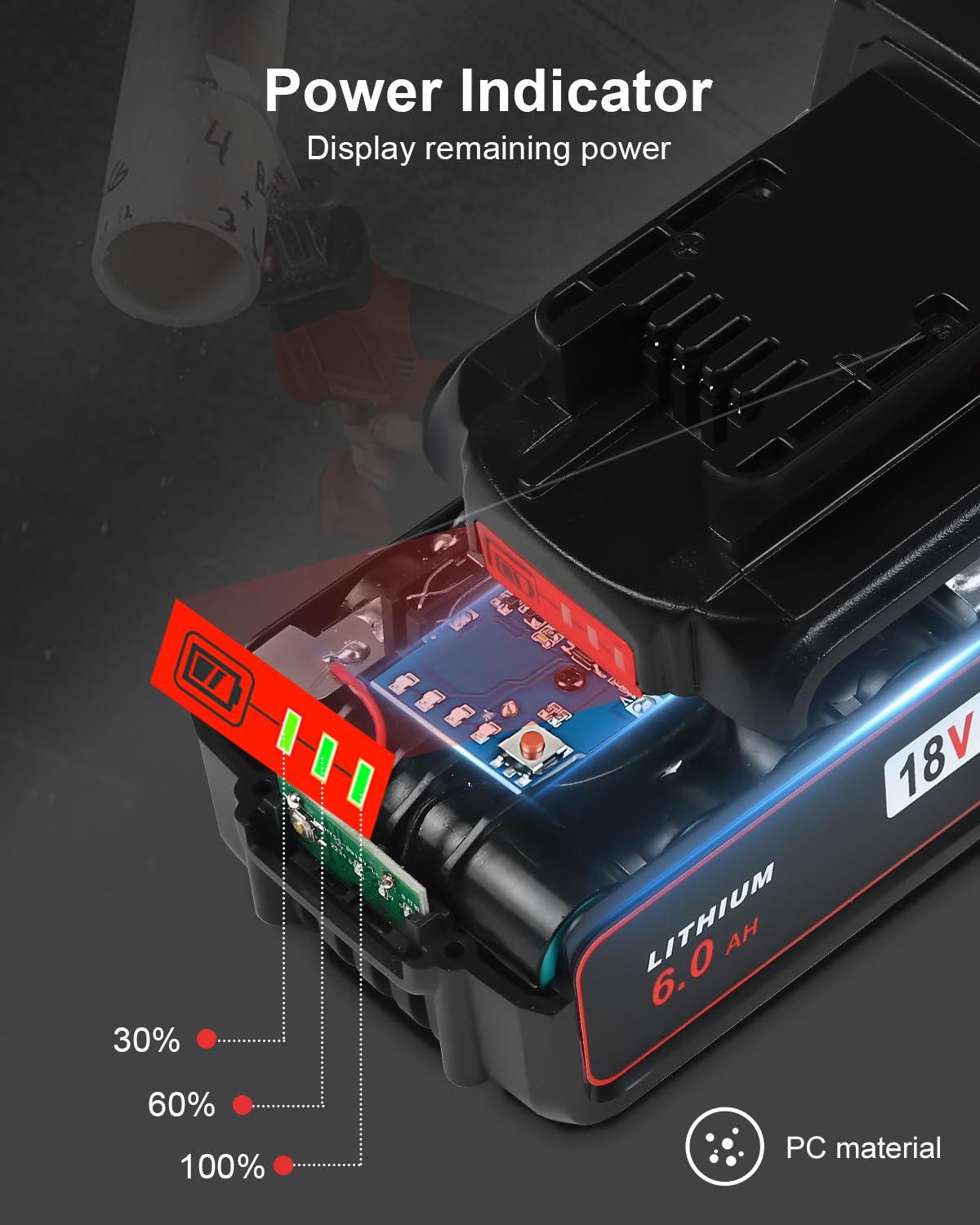 Aoasur Milwaukee M18 6Ah battery packaging for replacement pack
