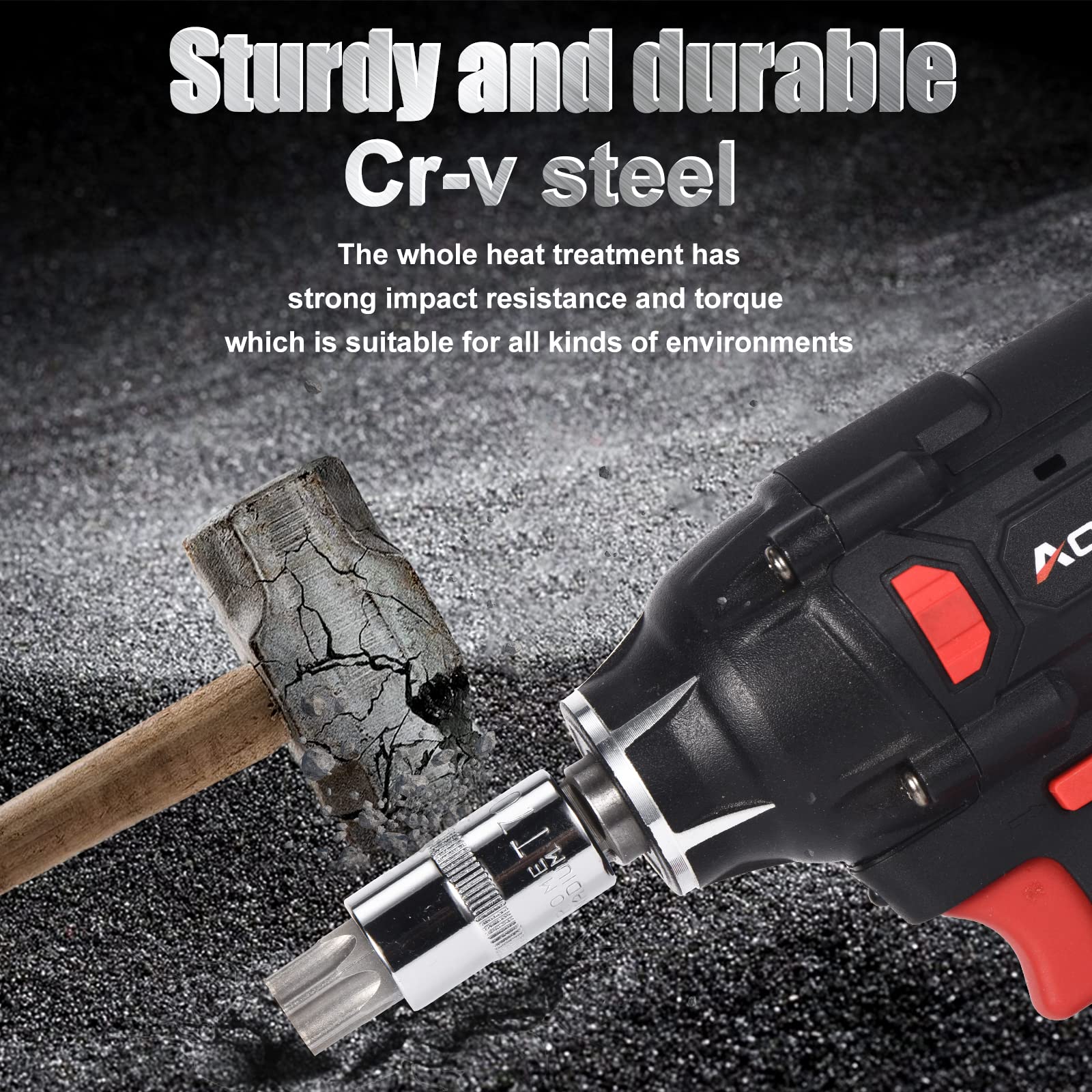 AOBEN chrome finish sockets resist rust and corrosion.