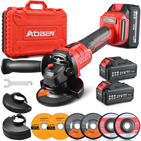 AOBEN cordless angle grinder in action for fast metal grinding