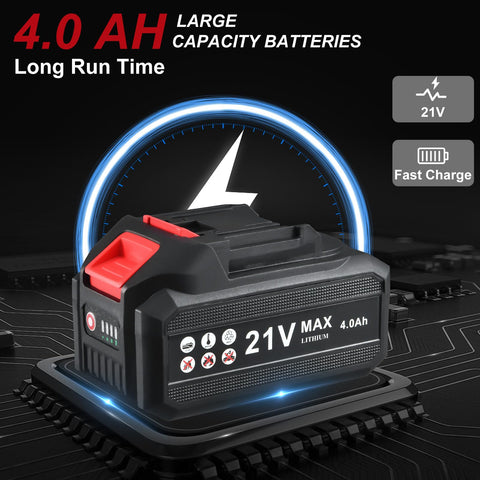 AOBEN 4-0ah-battery paired with fast charger for extended use.