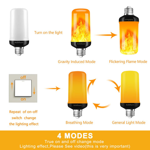 Aobthurn flame bulb ideal for holiday decor and parties.