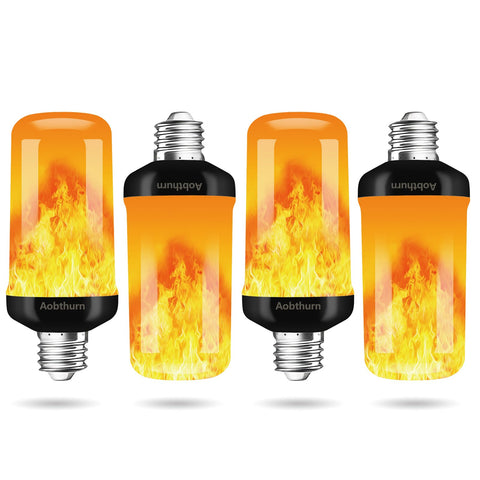 Aobthurn flame light bulb with warm glow enhances cozy living room ambience