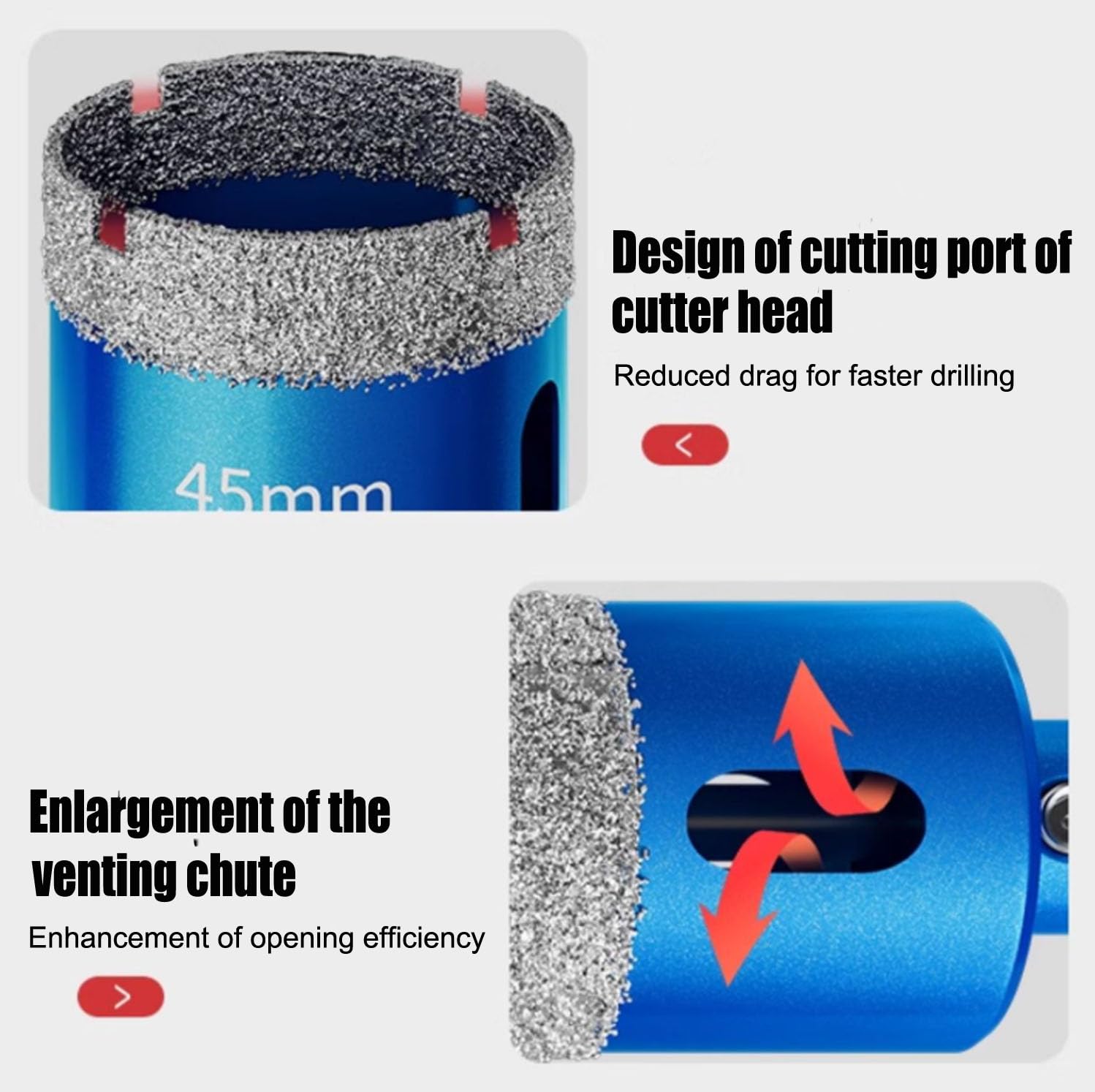 Aobvrey design reduces dust for cleaner and safer drilling