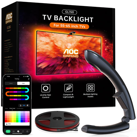 AOC TV backlight real-time sync highlights scenes with matched colors.