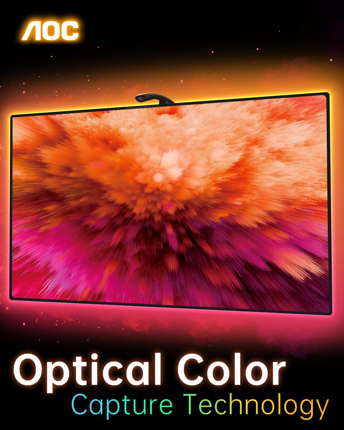 AOC smart auto on/off detects the screen for seamless power.