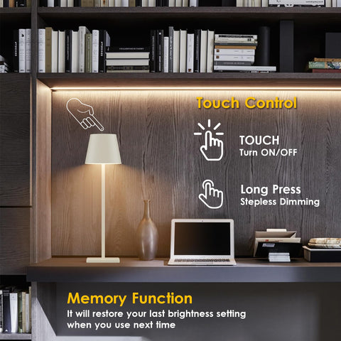 Aoceley battery-powered desktop lamp with 5500mAh capacity enables long use without frequent charging