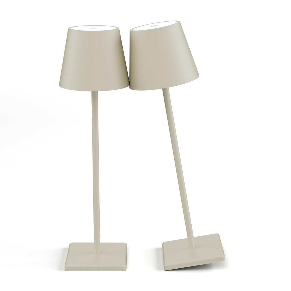 Aoceley 2-pack LED cordless table lamp front view with warm, dimmable light