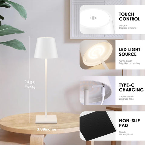 Aoceley 3W LED battery-powered lamp highlighting portability for indoors or outdoors