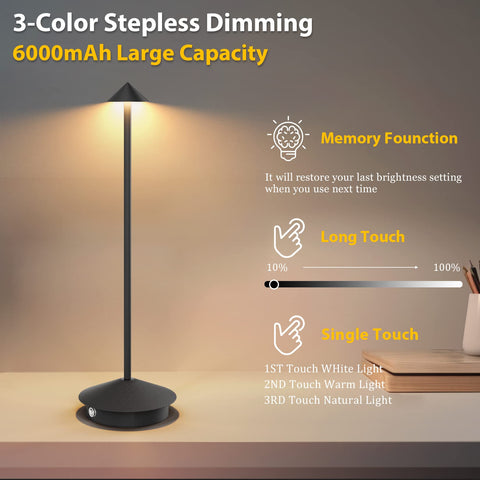 Aoceley dimmable table lamp with memory function for easy mood lighting