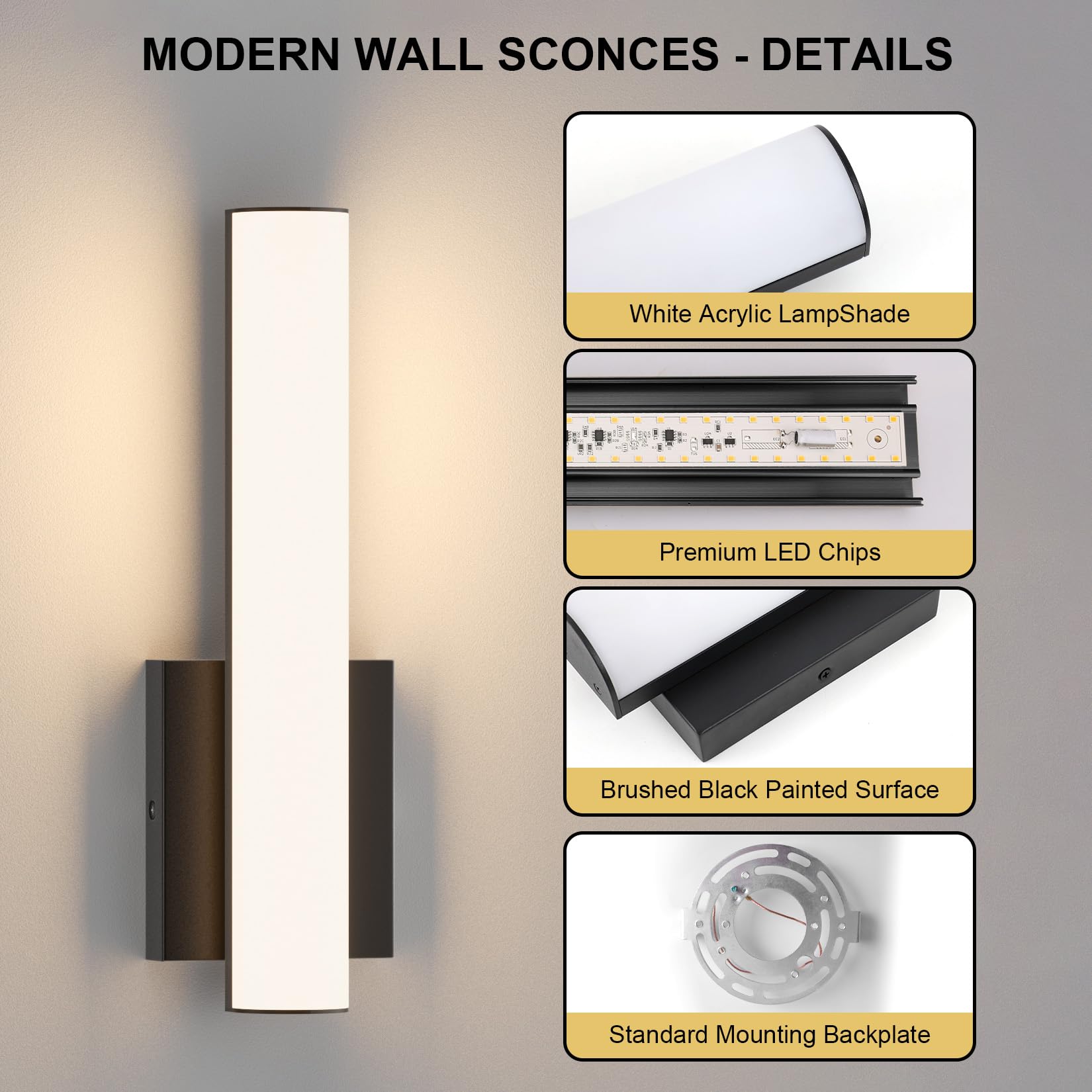 Aoceley built-in 18W 3000K LED chips for efficient lighting