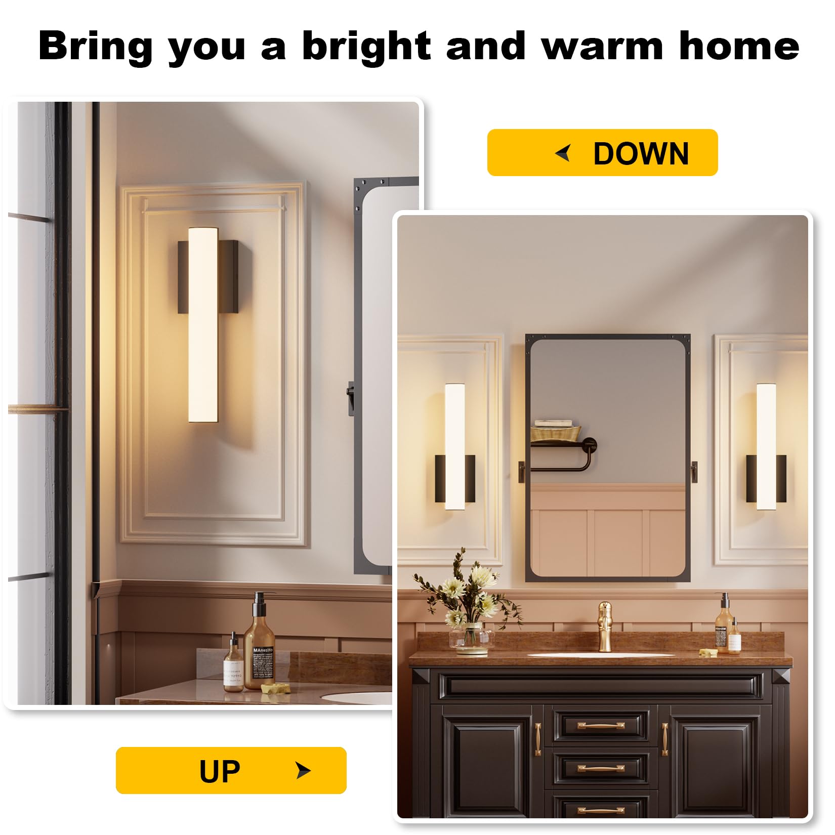 Aoceley soft warm ambience from modern bathroom sconces