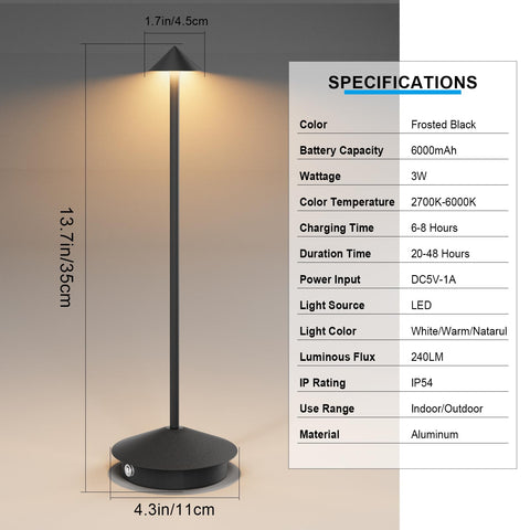 Aoceley desk lamp 13.7 inches tall with stable 4.3 inch base