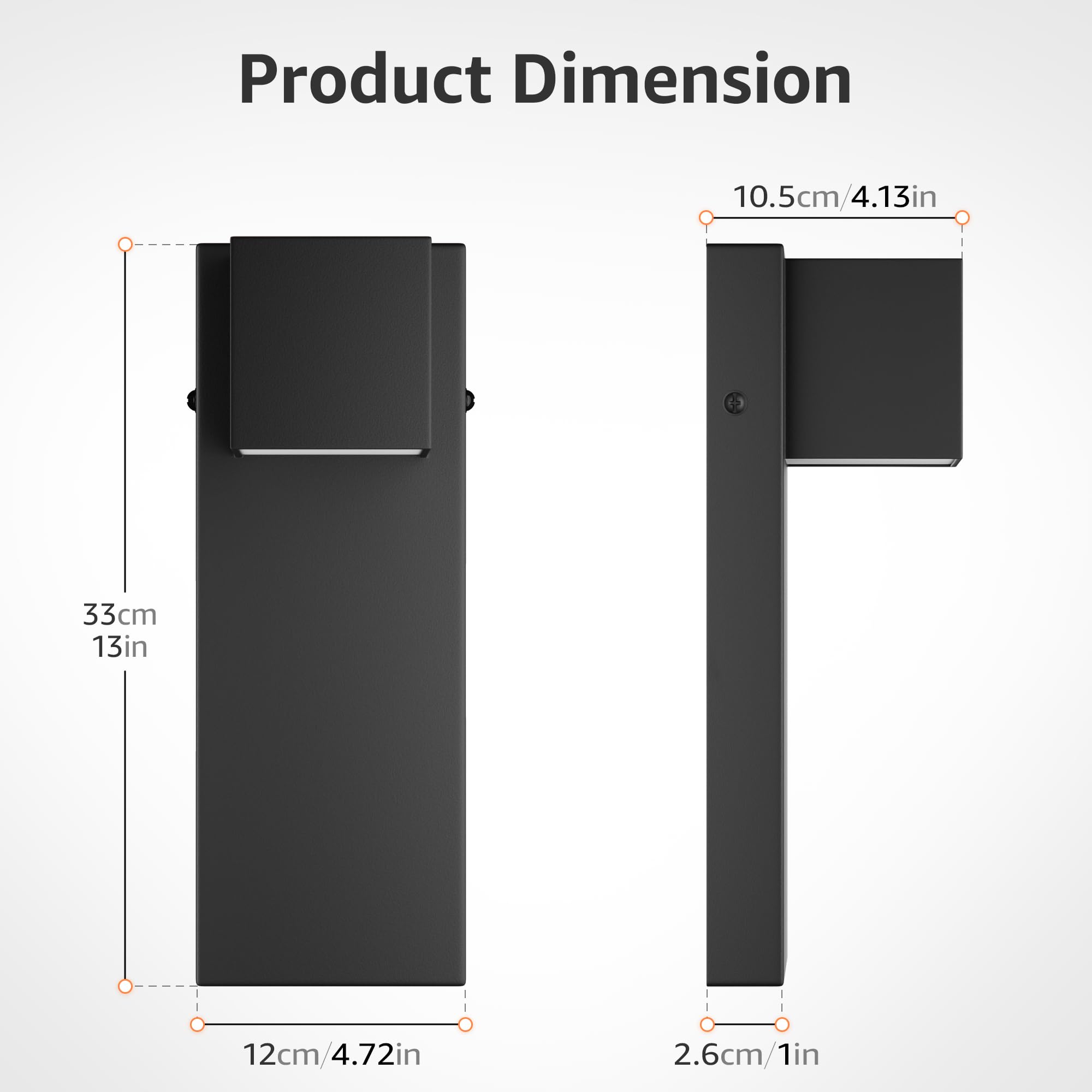 Aoceley aluminum body wall light resists rust in the elements.