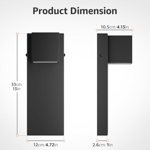 Aoceley aluminum body wall light resists rust in the elements.