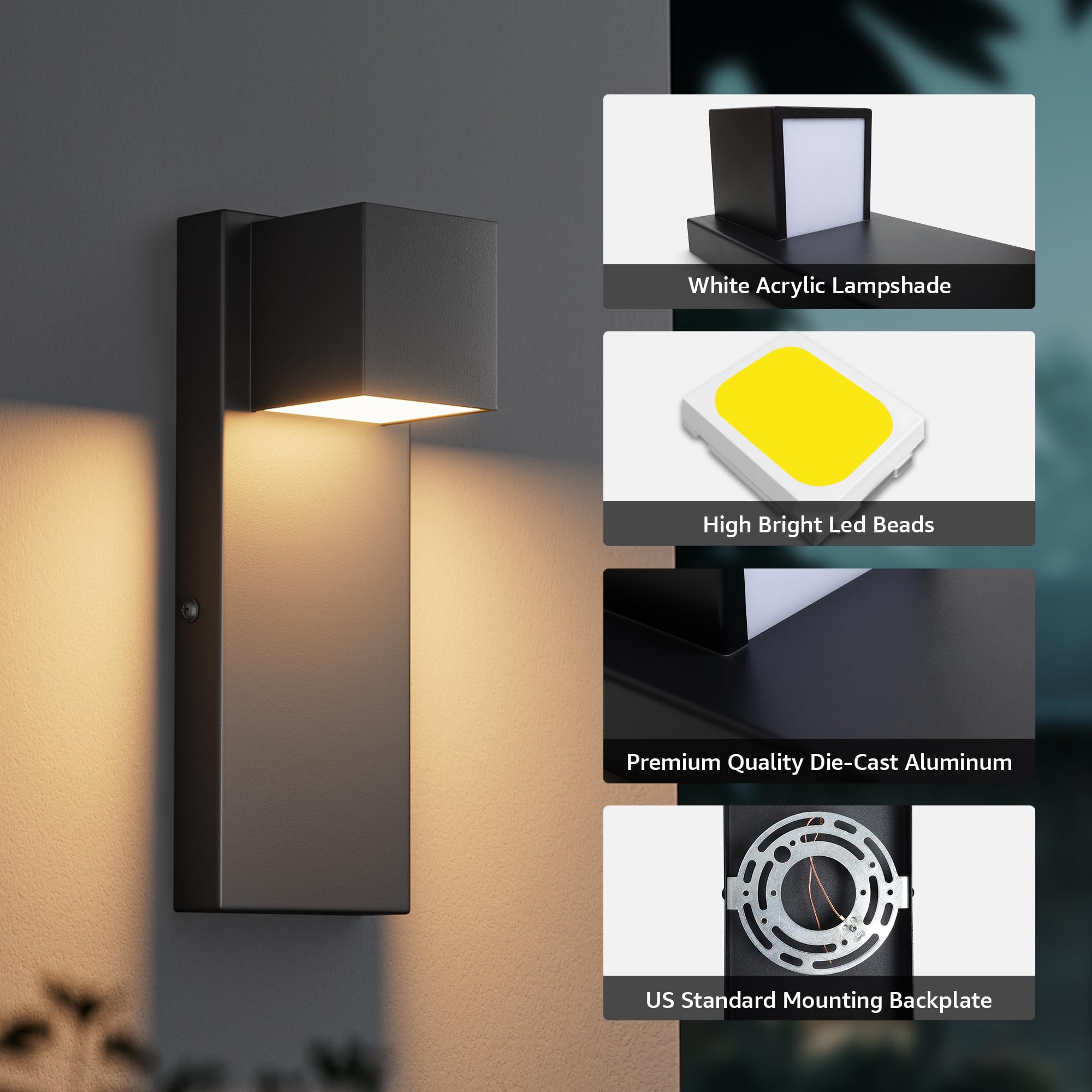Aoceley downward-downlight design reduces glare for comfortable evenings.