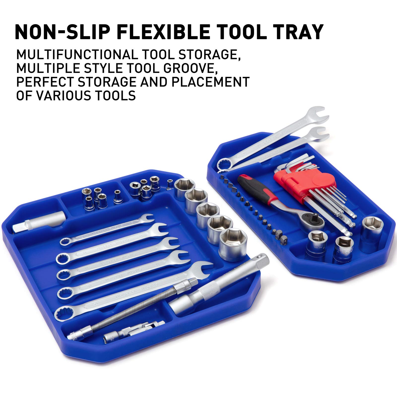 Aocoom small non-slip silicone tool tray fits nuts and fasteners for compact setups.
