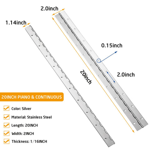 AODESTINY heavy-duty hinge close-up highlights thick 0.060 inch stainless steel