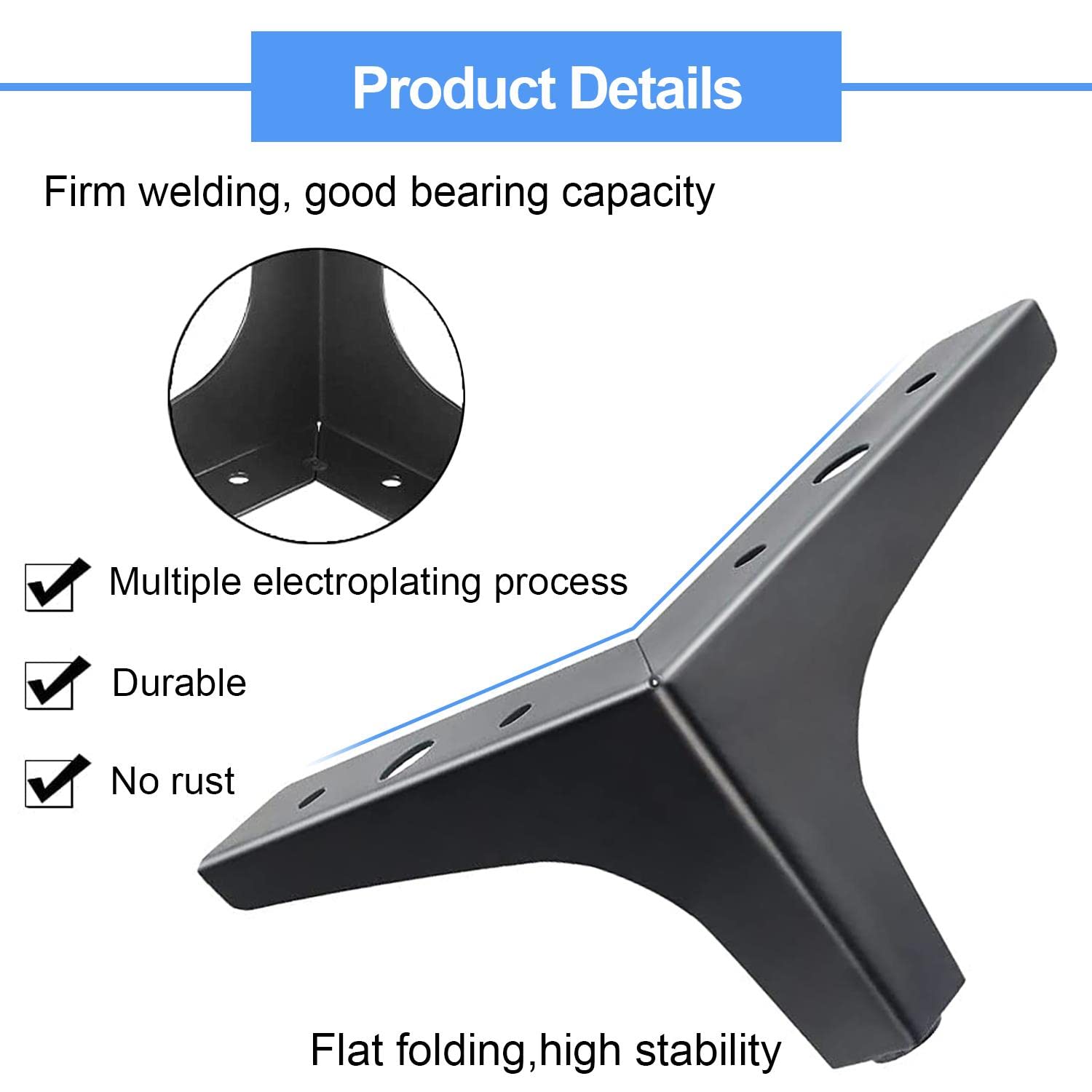AODIOU heavy-duty leg provides stable support for couches and chairs