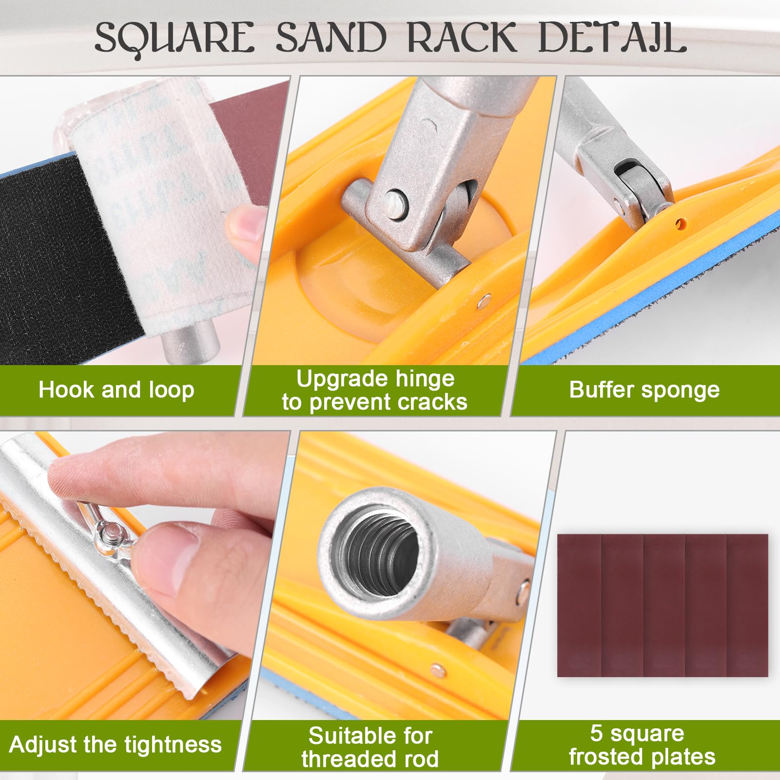 Aoiaute all-in-one kit includes five sanding sheets for quick setup