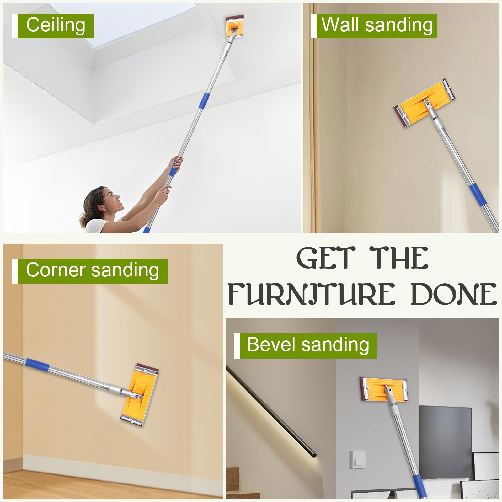 Aoiaute ergonomic handle provides comfortable grip during long sanding sessions