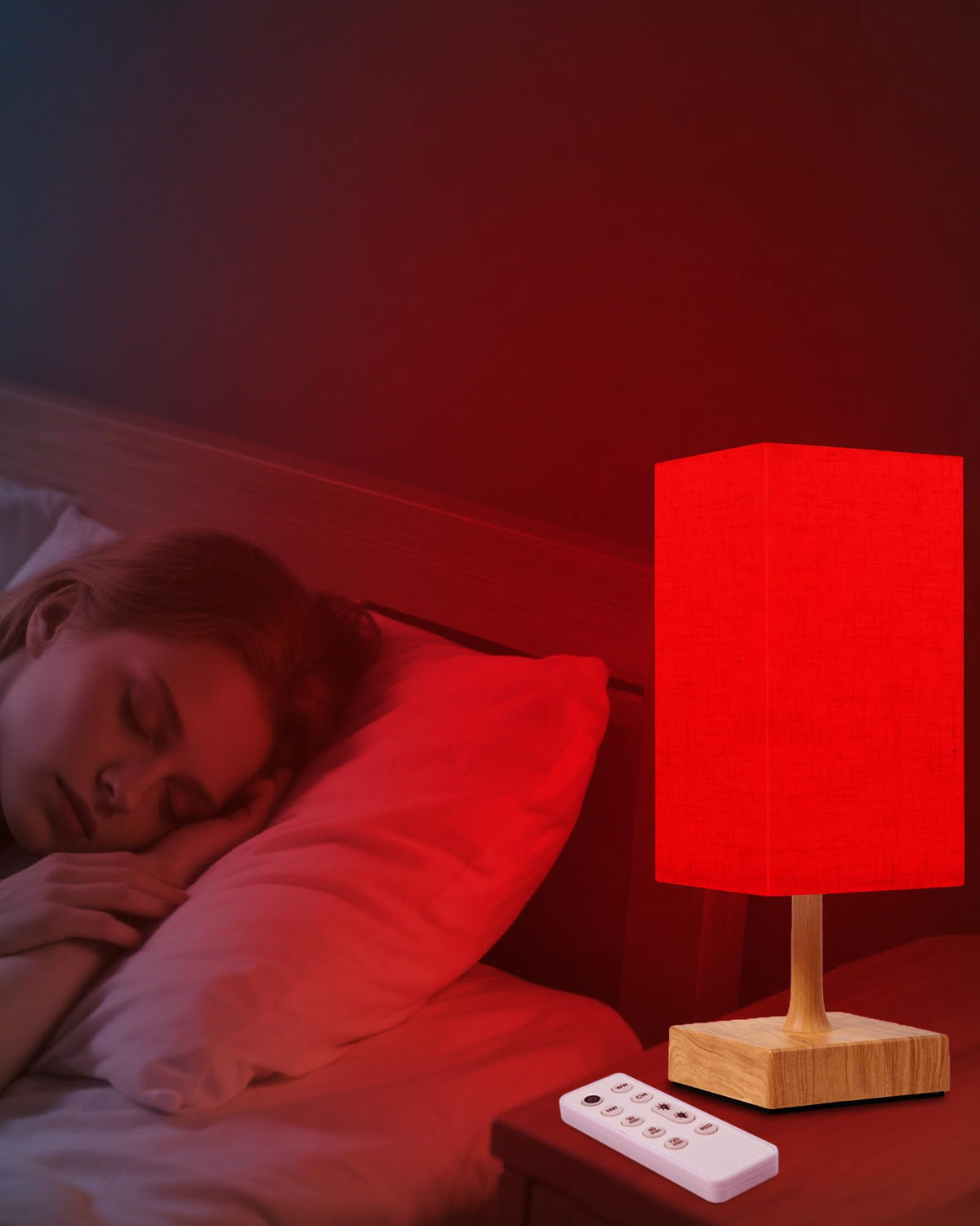 Aoife 670nm red night-light with gentle, sleep-friendly glow.