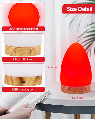 Aoife egg-shaped lamp with wooden base adding a stylish decor touch.