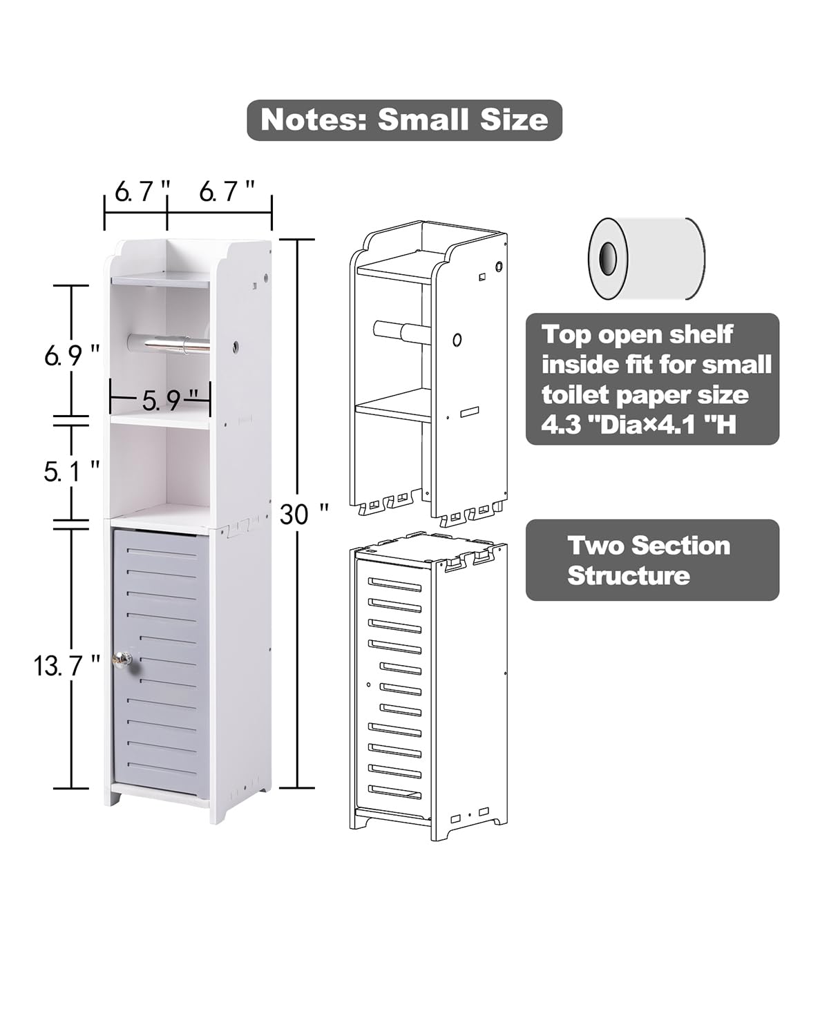 AOJEZOR shutter-door cabinet hides clutter for a neat, styled bathroom